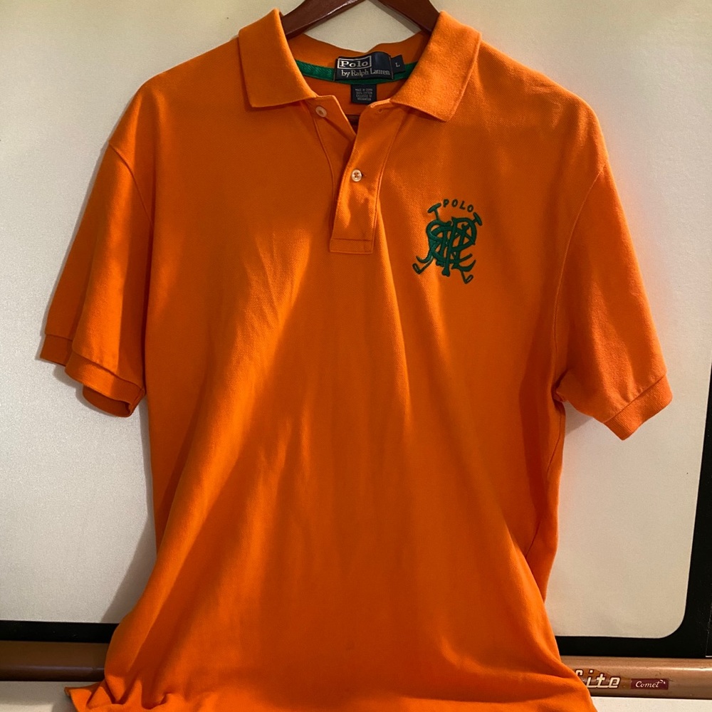 Vintage Polo Ralph Lauren Embroided Orange Polo